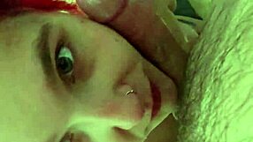 amber kneels submissively for daddy's homemade blowjob