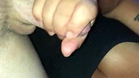 milf amateur gives sloppy handjob