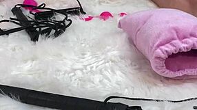 I rubbed her down with oil, then slammed her pussy and asshole with a glass dildo!