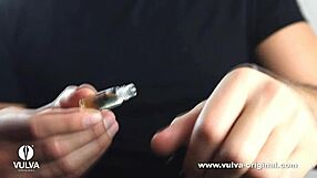 Vulva Original Shows Wet Panties on Horny Blonde Girl. She Teases with Her Pussy!