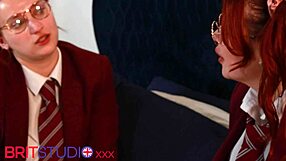 Two Redhead Uniformed Students Boldly Eat Pussy In Intense 69