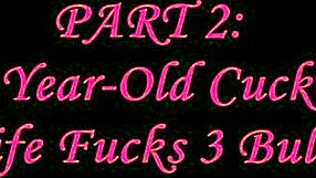 61 Y-O Cuckold Wife Suck & Fuck 3 Bulls!