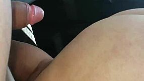 Fat latina teen riding big dick outdoors in public view