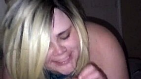 Snowbunnyqueen27 deepthroats cage fighter's big black cock