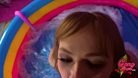 Giving Rebecca a rough throat pounding with puke everywhere