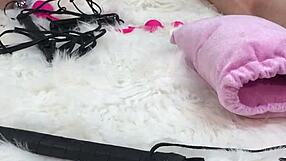 I rubbed her down with oil, then slammed her pussy and asshole with a glass dildo!