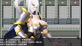 female knight commander exposes upper body to practice sword in wedding