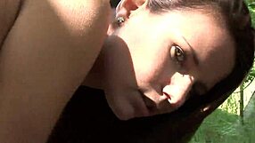 skinny european whore takes it hard outdoors in rough anal play