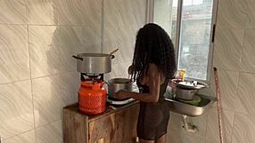 Pussy Squirt In The Kitchen With Big Black Cock!