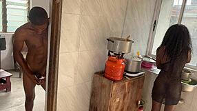 Pussy Squirt In The Kitchen With Big Black Cock!