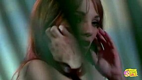 Beautiful brunette in costume enjoys her tight pussy getting fucked by a big toy