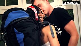 Latina Teen Bad Lady Fucks Hostel Owner for a Free Room at Horny Hostel.