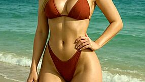 why is this hot blonde babe teasing everyone at the beach?