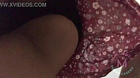 Sneaking under my latina neighbor's skirt for homemade masturbation and massage fun.