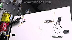 Teen Brunette Deepthroats Big Cock in Office!