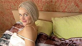 Auntjudys 40yo Blonde Super-Milf Natie In Stockings & Lingerie