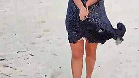 Latina exposes tits and ass on mexican beach