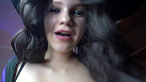 slut witch bounces tight pussy on big cock for halloween - verlonis