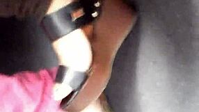 Mature Feet In Wedges And Sandals Candid