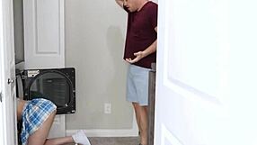 stepbro’s huge cock fills her tight hole, freeing stuck stepsister