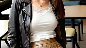 Art lessons turned into a leather skirt fantasy... unreal! 😍