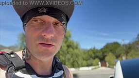 point break xxx parody hits the beach with blonde tattoo pov action