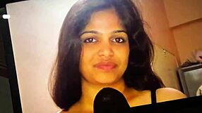 Cum tribute explodes for my sexy Indian aunty’s body