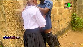 lagos school girl gets bent over and drilled hard in doggystyle