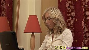 blonde milf amateur handjob session