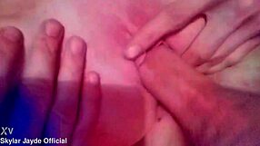 stretching small blonde teen pussy from behind roughly