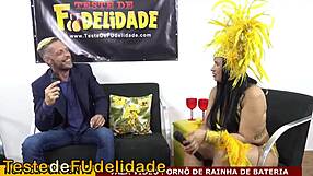 Leaked intimate video of brunette brazilian babe in Rio Carnival blowjob