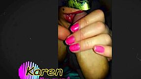 Karen sucking that big cock with her tongue