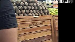 Spying on Hot Blonde in Market - Filming Brazilian Beauty