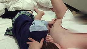 Japanese Schoolgirl in Uniform Rides for Messy Creampie