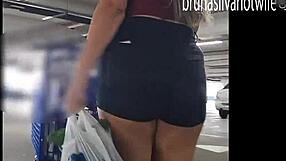 Spying on Hot Blonde in Market - Filming Brazilian Beauty