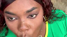 Helping a stranger ebony, she lures me to forest for risky sex