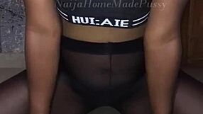 Naija Homemade Pussy Featuring Big Natural Tits in See-Through Lingerie