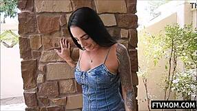 in a daring public display, a perfect cougar milf indulges in outdoor masturbation, drawing attention from passersby