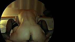 piston movement in stockings with asian handjob