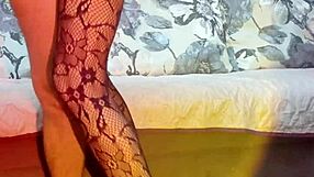 slender milf rides in erotic lingerie