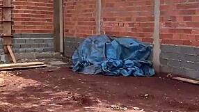 man, this cute brazilian brunette just left school and got wild with a construction worker outdoors