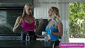 Wow! Busty Blonde Lesbians with Natural Tits Make Out Hot After Outdoor Workout - Kay Lovely, Slimthick Vic!