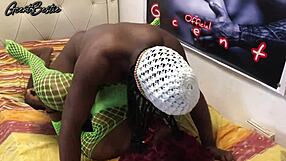 rough and fast black couple in passionate amateur moment