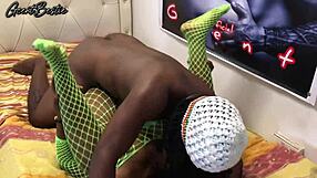 rough and fast black couple in passionate amateur moment