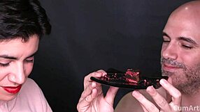 Couple enjoys cum on food with a thrilling twist