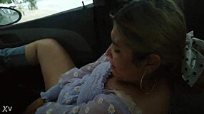 Chica Loves Sliding Dildo Deep Inside While Out In Public Car.