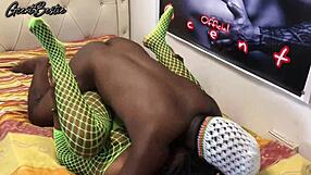 rough and fast black couple in passionate amateur moment