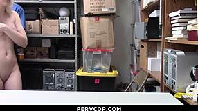 Teen Suspect Punished With Doggystyle Fucking In Shop Office By Police Guard