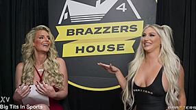Brazzers House 4 Episode 4 - Phoenix Marie, Kayley Gunner, Nicole Doshi, aur Kazumi ki kinky deepthroat aur spanking action