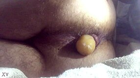 anal dildo slides deep inside